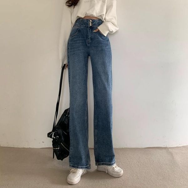 women's jeans cmaz 2021 woman high waist wide leg loose female denim streetwear vintage fashion straight pants, Blue
women's jeans cmaz 2021 woman high waist wide leg loose female denim streetwear vintage fashion straight pants, Blue