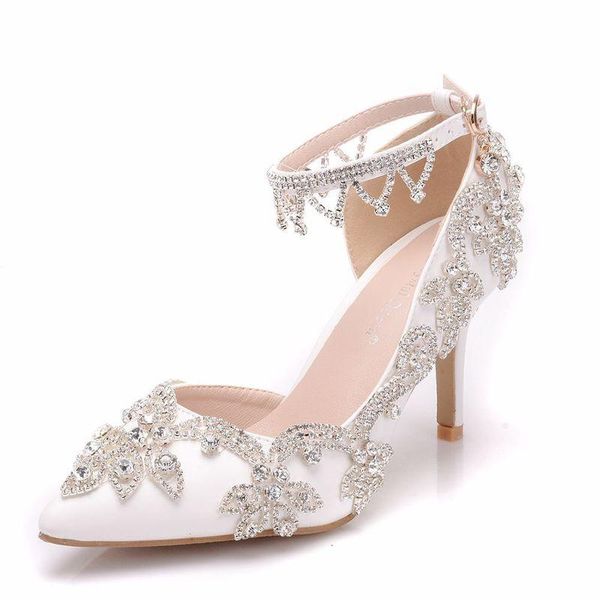 women sandals wedding party banquet pu rhinestones buckle strap 7.8cm thin high heels pointed toe sandal shoes size 35-42, Black
women sandals wedding party banquet pu rhinestones buckle strap 7.8cm thin high heels pointed toe sandal shoes size 35-42, Black