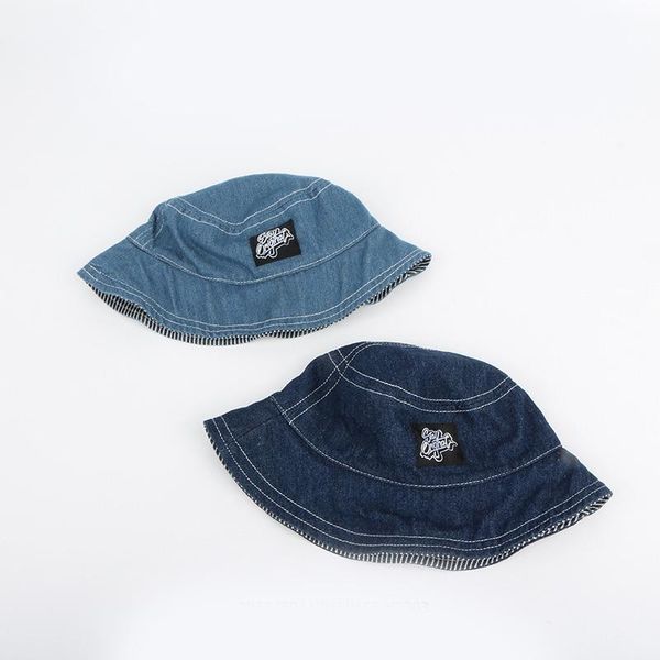 oloey summer children's letters bucket hats korean denim striped double-sided basin fisherman baby flat sunscreen hat wide brim, Blue;gray
oloey summer children's letters bucket hats korean denim striped double-sided basin fisherman baby flat sunscreen hat wide brim, Blue;gray