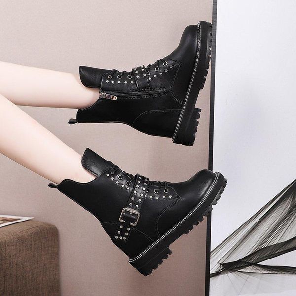 boots female women shoes british style leather mid calf belt buckle motorcycle 2021 feminine botas de mujer, Black
boots female women shoes british style leather mid calf belt buckle motorcycle 2021 feminine botas de mujer, Black