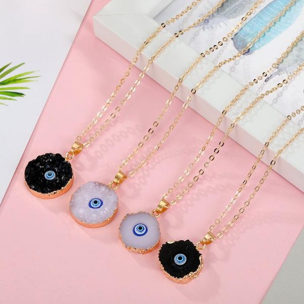 chains irregular nature stone eye pendants choker necklace jewelry gift for women girls lucky wish design party accessories, Silver
chains irregular nature stone eye pendants choker necklace jewelry gift for women girls lucky wish design party accessories, Silver