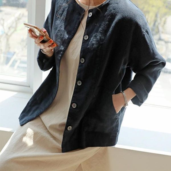 women's jackets 2021 summer fall jacket fashionable casual loose pockets outerwear short cotton and linen, Black;brown
women's jackets 2021 summer fall jacket fashionable casual loose pockets outerwear short cotton and linen, Black;brown
