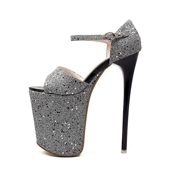 europe and united states ultra-high heel glitter sequined fish mouth fine stage shoes women sandals, Black
europe and united states ultra-high heel glitter sequined fish mouth fine stage shoes women sandals, Black