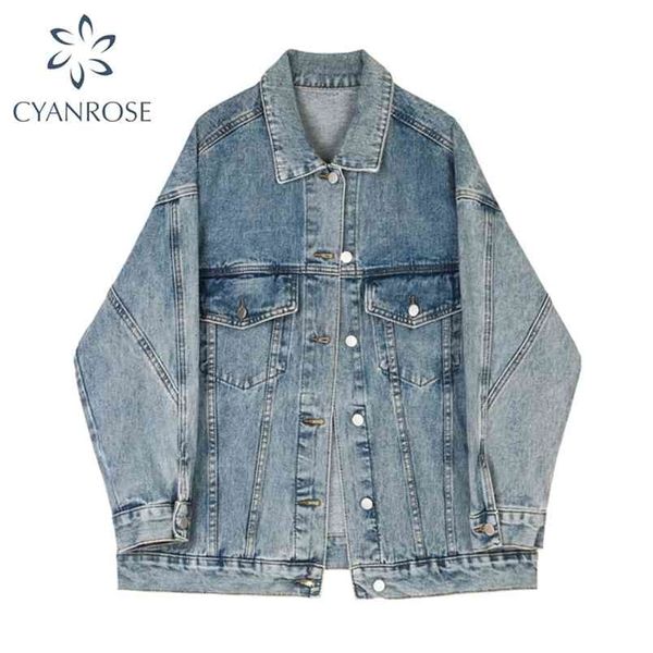 women's denim jacket autumn winter female oversize coat with buttons long sleeves casual vintage jean jacke clothing 210515, Black;brown
women's denim jacket autumn winter female oversize coat with buttons long sleeves casual vintage jean jacke clothing 210515, Black;brown