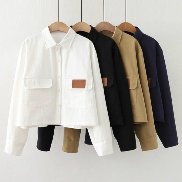 women's jackets women safari style short shirts 2021 spring autumn retro collar long sleeve cotton shirt female pockets blousas thin co, Black;brown
women's jackets women safari style short shirts 2021 spring autumn retro collar long sleeve cotton shirt female pockets blousas thin co, Black;brown