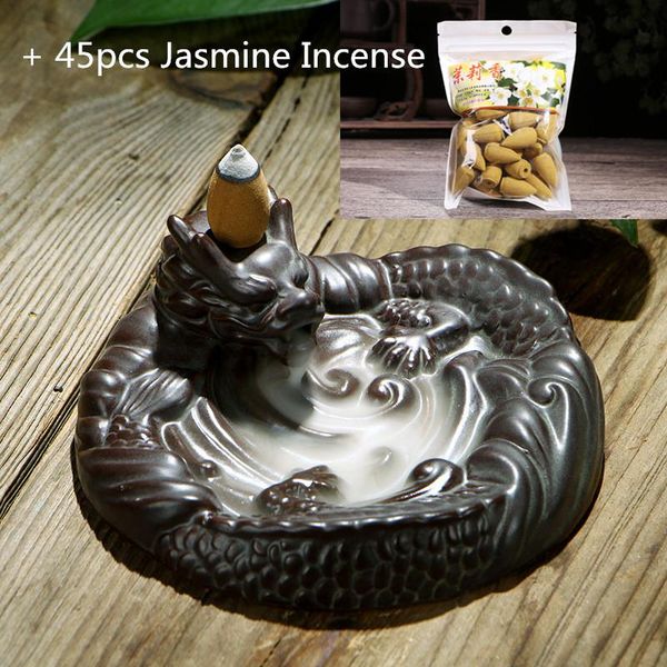 fragrance lamps ceremic black dragon incense burner with cone smoke backflow tower furnace home furnishing decoration
fragrance lamps ceremic black dragon incense burner with cone smoke backflow tower furnace home furnishing decoration