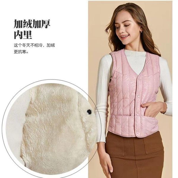 women's vests fashion eur style spring/autumn warm vest coat fleece inside thick single breasted with pockets design oversize, Black;white
women's vests fashion eur style spring/autumn warm vest coat fleece inside thick single breasted with pockets design oversize, Black;white