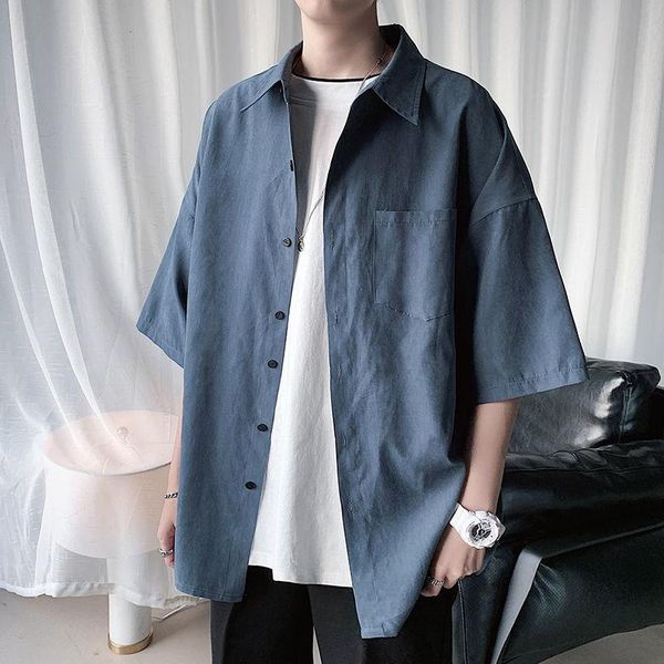 men's casual shirts men shirt summer short sleeve pocket loose student package mail coat couples beach leisure pure color 2021, White;black
men's casual shirts men shirt summer short sleeve pocket loose student package mail coat couples beach leisure pure color 2021, White;black