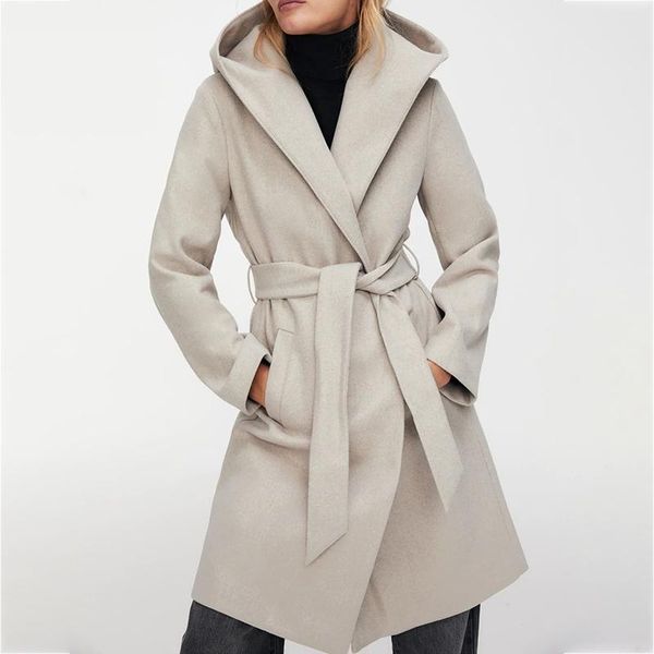 women's wool & blends jacket and coats for women wollen fabric thick warm fashion trend ladies loose long casual outwear covered hooded, Black
women's wool & blends jacket and coats for women wollen fabric thick warm fashion trend ladies loose long casual outwear covered hooded, Black
