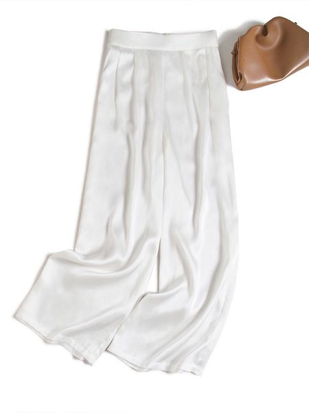 capri heavyweight wide leg women 2021 spring loose and thin versatile elastic waist mulberry silk casual pants, Black;white
capri heavyweight wide leg women 2021 spring loose and thin versatile elastic waist mulberry silk casual pants, Black;white