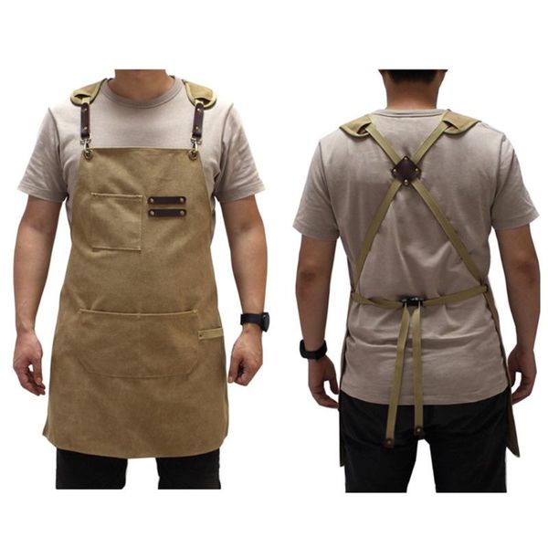aprons breathable work apron for men women with pockets tools, full cotton leather pad woodworking safety wear
aprons breathable work apron for men women with pockets tools, full cotton leather pad woodworking safety wear