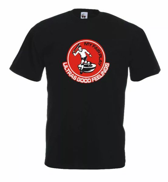 grid ultras good feelings u05_j t-shirt my fair play terrace life, White;black 
grid ultras good feelings u05_j t-shirt my fair play terrace life, White;black