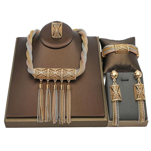 earrings & necklace 2021 dubai gold colorful bridal jewelry sets wholesale fashion exquisite statement woman costume wedding set brand, Silver
earrings & necklace 2021 dubai gold colorful bridal jewelry sets wholesale fashion exquisite statement woman costume wedding set brand, Silver