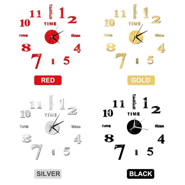 wall clocks 4 color removable creative cool clock sticker stickers mirror mural diy home decor bedroom self-adhesive
wall clocks 4 color removable creative cool clock sticker stickers mirror mural diy home decor bedroom self-adhesive