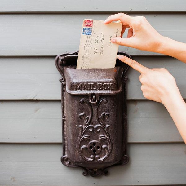 decorative objects & figurines cast iron post box mailbox room outdoor waterproof european style villa wall-mounted decoration suggestion re 
decorative objects & figurines cast iron post box mailbox room outdoor waterproof european style villa wall-mounted decoration suggestion re