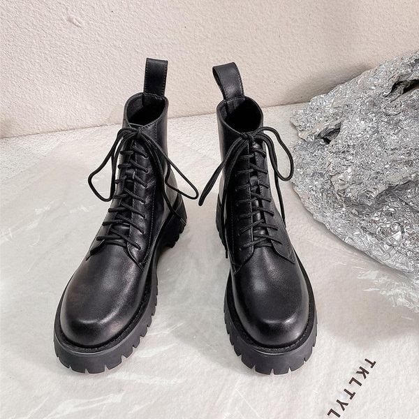 boots autumn/winter 2021 genuine leather women's european brands lace-up shoes, Black
boots autumn/winter 2021 genuine leather women's european brands lace-up shoes, Black
