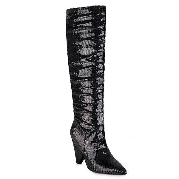 boots pointed sequins color embroidery shiny knee-length bling gradient dot pattern winter changing shoes gid9, Black
boots pointed sequins color embroidery shiny knee-length bling gradient dot pattern winter changing shoes gid9, Black