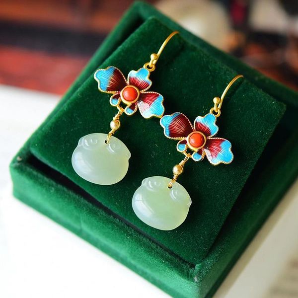 dangle & chandelier designer original enamel porcelain gilt natural hetian jade geometric earrings retro exquisite ladies silver jewelry
dangle & chandelier designer original enamel porcelain gilt natural hetian jade geometric earrings retro exquisite ladies silver jewelry