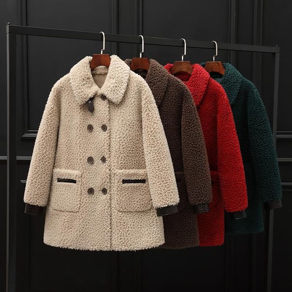 women's fur & faux real jacket women 2021 winter granular sheep shearing coat plus size mid-length one female lamb clothes, Black
women's fur & faux real jacket women 2021 winter granular sheep shearing coat plus size mid-length one female lamb clothes, Black