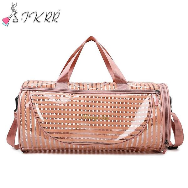 s.ikrr summer transparent travel bags 2021 stripe handbag pvc jelly wet dry separation sports bag beach large shoulder women duffel
s.ikrr summer transparent travel bags 2021 stripe handbag pvc jelly wet dry separation sports bag beach large shoulder women duffel