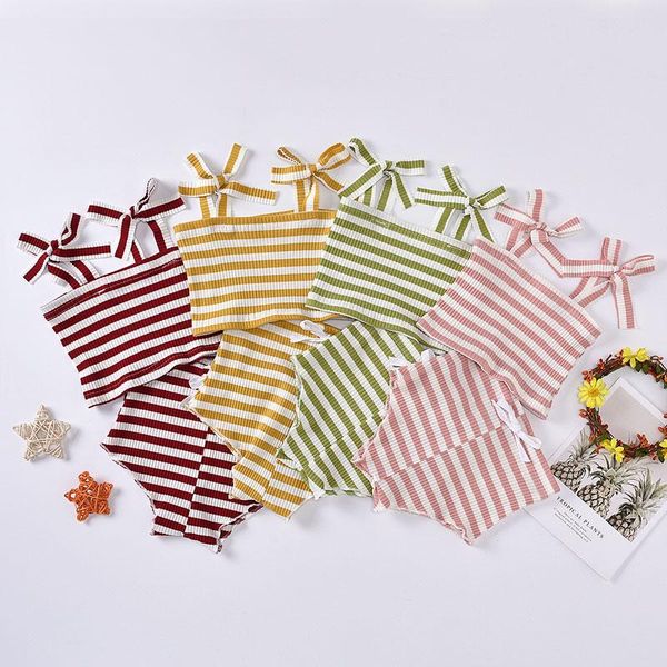 clothing sets fashion stripe baby girl clothes suit toddler summer sling stripes +shorts 6-24 months, White
clothing sets fashion stripe baby girl clothes suit toddler summer sling stripes +shorts 6-24 months, White