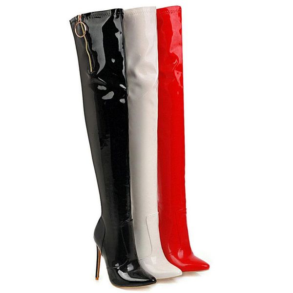 boots fall winter all-match over the knee thin high heels fashion pointed toe zipper women long oversize 30-48, Black
boots fall winter all-match over the knee thin high heels fashion pointed toe zipper women long oversize 30-48, Black