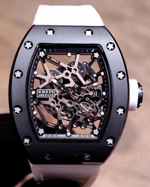 wristwatches classic white yellow rubber men watch sapphire automatic mechanical ceramic calendar skeleton black case, Slivery;brown
wristwatches classic white yellow rubber men watch sapphire automatic mechanical ceramic calendar skeleton black case, Slivery;brown
