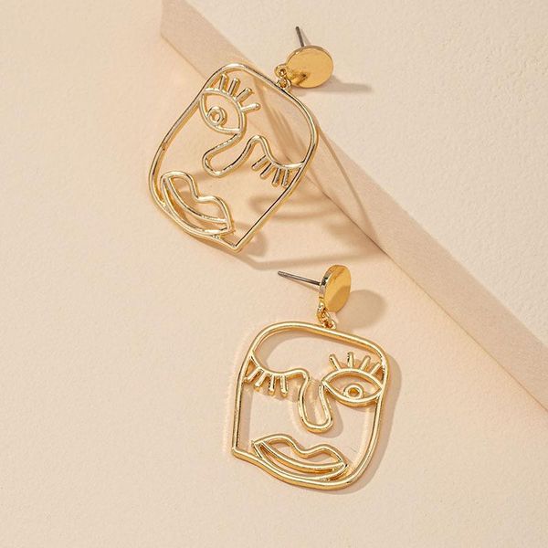 trendy vintage abstract human face earring metal hollow geometric drop unique design women party jewelry dangle & chandelier, Silver
trendy vintage abstract human face earring metal hollow geometric drop unique design women party jewelry dangle & chandelier, Silver