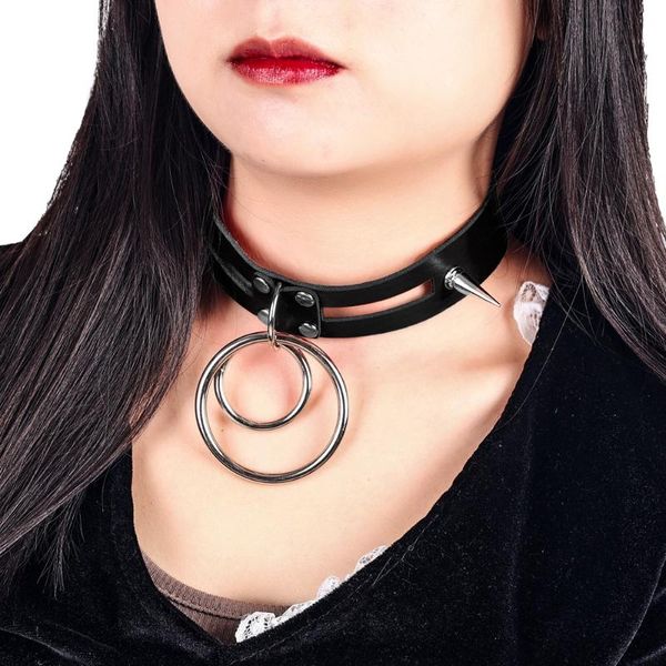 chains women choker collar gothic pendant jewelry for birthday party gift punk style necklace round spike, Silver
chains women choker collar gothic pendant jewelry for birthday party gift punk style necklace round spike, Silver