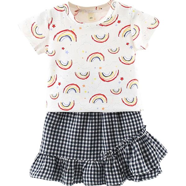 clothing sets 2021 summer casual little girl cute rainbow short sleeve t-shirt and ruffle skirt suit children fashion costume, White
clothing sets 2021 summer casual little girl cute rainbow short sleeve t-shirt and ruffle skirt suit children fashion costume, White
