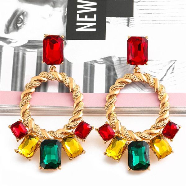 dangle & chandelier design colorful crystals geometric metal gold drop earrings high-quality fashion trend jewelry accessories for women, Silver
dangle & chandelier design colorful crystals geometric metal gold drop earrings high-quality fashion trend jewelry accessories for women, Silver