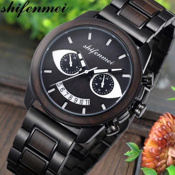 wristwatches shifenmei chronograph mens quartz watches stainless steel waterproof watch sport men wooden male relogio masculino, Slivery;brown
wristwatches shifenmei chronograph mens quartz watches stainless steel waterproof watch sport men wooden male relogio masculino, Slivery;brown