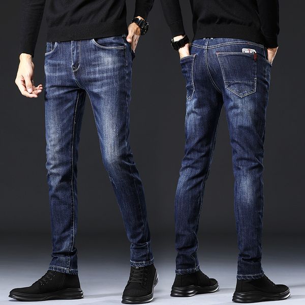men's new autumn winter jeans korean plush and thickened slim leggings youth casual warm pants, Black
men's new autumn winter jeans korean plush and thickened slim leggings youth casual warm pants, Black