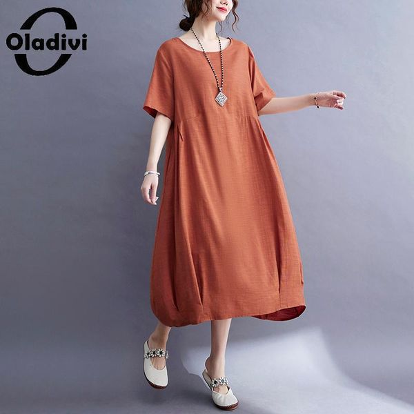 party dresses oladivi oversized clothing casual loose cotton linen solid dress 2021 summer short sleeve midi robe vestidios 2021#, White;black
party dresses oladivi oversized clothing casual loose cotton linen solid dress 2021 summer short sleeve midi robe vestidios 2021#, White;black