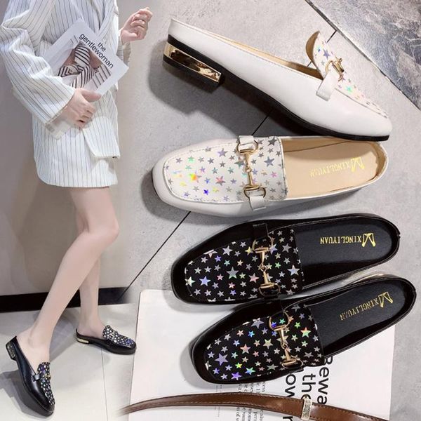 slippers square heel lady sandals casual style color flash slip on round head ladies fashion slip-on woman, Black
slippers square heel lady sandals casual style color flash slip on round head ladies fashion slip-on woman, Black