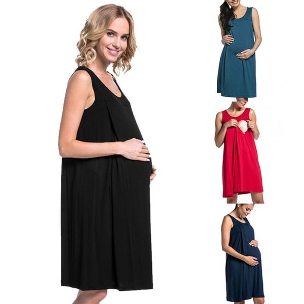 maternity dresses casual loose women dress summer pregnancy mama clothes pregnant breastfeeding clothing knee length, White
maternity dresses casual loose women dress summer pregnancy mama clothes pregnant breastfeeding clothing knee length, White