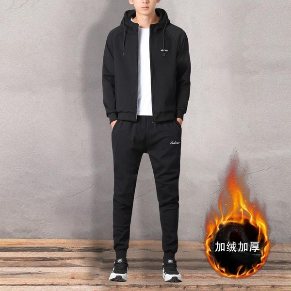 men's tracksuits boutique casual suit autumn and winter sports two piece plush hooded sweater sportswear trend, Gray
men's tracksuits boutique casual suit autumn and winter sports two piece plush hooded sweater sportswear trend, Gray