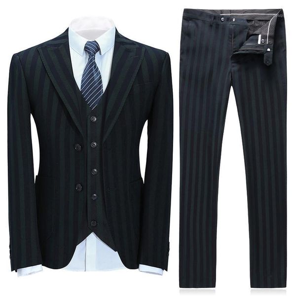 men's suits & blazers est mens striped suit 2021 autumn slim fit dark green for man stylish groom wedding (jacket+pants+vest), White;black
men's suits & blazers est mens striped suit 2021 autumn slim fit dark green for man stylish groom wedding (jacket+pants+vest), White;black