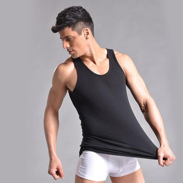 men' tank summer solid vest sport male fitness stretch cotton breathable vests comfortable underwear wife beater men, White;black
men' tank summer solid vest sport male fitness stretch cotton breathable vests comfortable underwear wife beater men, White;black