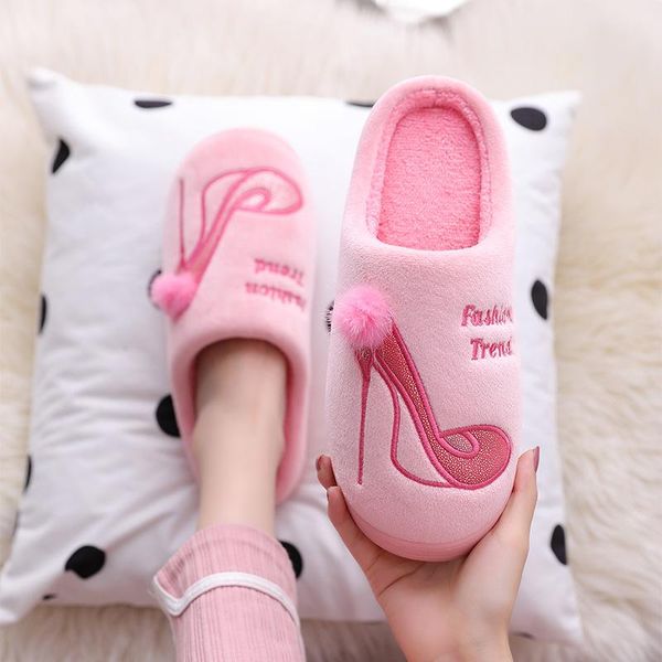 winter slippers women cotton high heel printing fur slip on warm house shoes lovers indoor slides, Black
winter slippers women cotton high heel printing fur slip on warm house shoes lovers indoor slides, Black