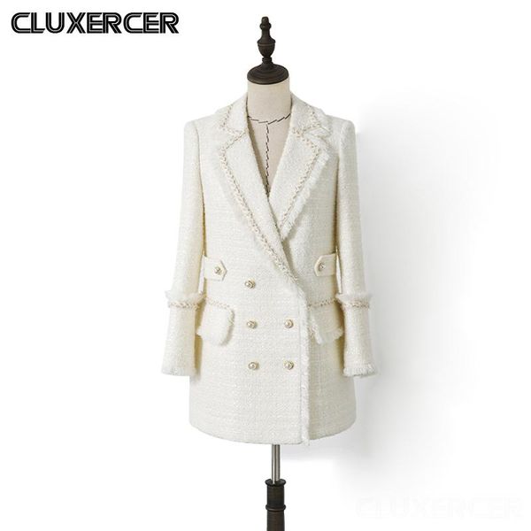 women's jackets elegant beige tweed jacket women 2021 spring autumn pearl buttons tassel long coat, Black;brown
women's jackets elegant beige tweed jacket women 2021 spring autumn pearl buttons tassel long coat, Black;brown