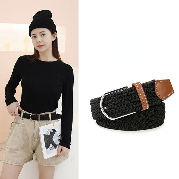 belts canvas belt men women casual elastic knitting needle buckle high-quality multi-color trouser designer strap, Black;brown 
belts canvas belt men women casual elastic knitting needle buckle high-quality multi-color trouser designer strap, Black;brown