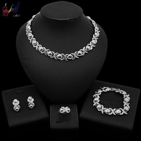 earrings & necklace yulaili silver color wedding jewelry sets bridal xo bracelet ring for women elegant party gift fashion costume
earrings & necklace yulaili silver color wedding jewelry sets bridal xo bracelet ring for women elegant party gift fashion costume