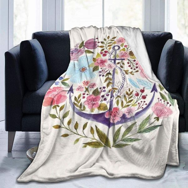 Personalized Custom Throw Blanket,Nautical and Floral Design Anchor Flowers Watercolor Bouquet Marine Symbol Theme,Soft
Personalized Custom Throw Blanket,Nautical and Floral Design Anchor Flowers Watercolor Bouquet Marine Symbol Theme,Soft
