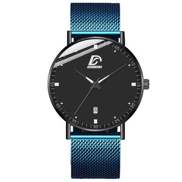 wristwatches fashion luxury men's quartz wristwatch business calendar watches blue stainless steel mesh belt analog watch relogio mascu, Slivery;brown
wristwatches fashion luxury men's quartz wristwatch business calendar watches blue stainless steel mesh belt analog watch relogio mascu, Slivery;brown