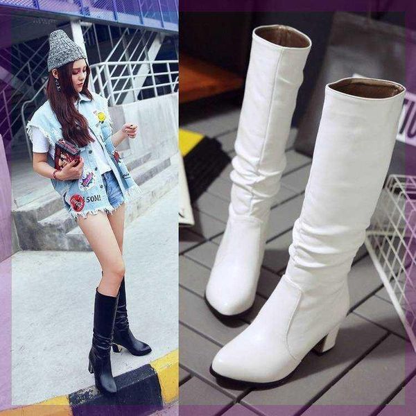 boots foot 2021 korean women's single spring and autumn winter high tube middle heel, Black
boots foot 2021 korean women's single spring and autumn winter high tube middle heel, Black