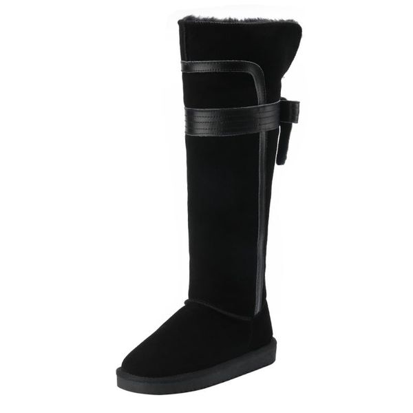 boots olome women's winter snow warm lambswool fur lining furtrim suede leather knee high bowknot thicken shoes long, Black
boots olome women's winter snow warm lambswool fur lining furtrim suede leather knee high bowknot thicken shoes long, Black