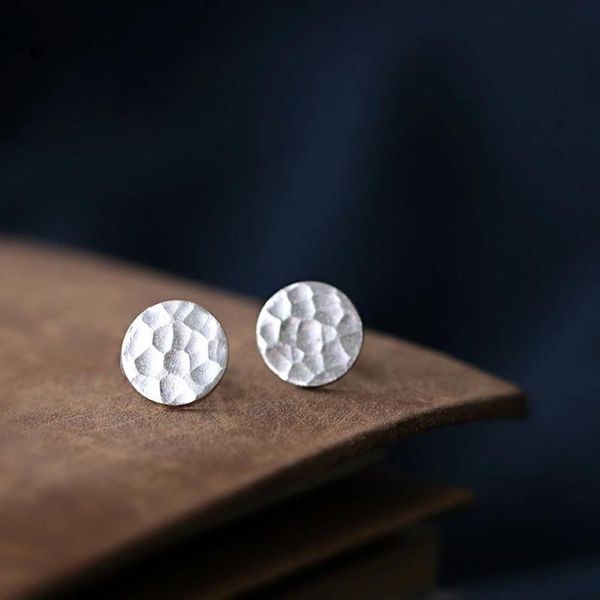 -real 925 sterling silver circular irregular corrugated surface pure handmade stud earrings for women ear studs jewelry, Golden;silver
-real 925 sterling silver circular irregular corrugated surface pure handmade stud earrings for women ear studs jewelry, Golden;silver