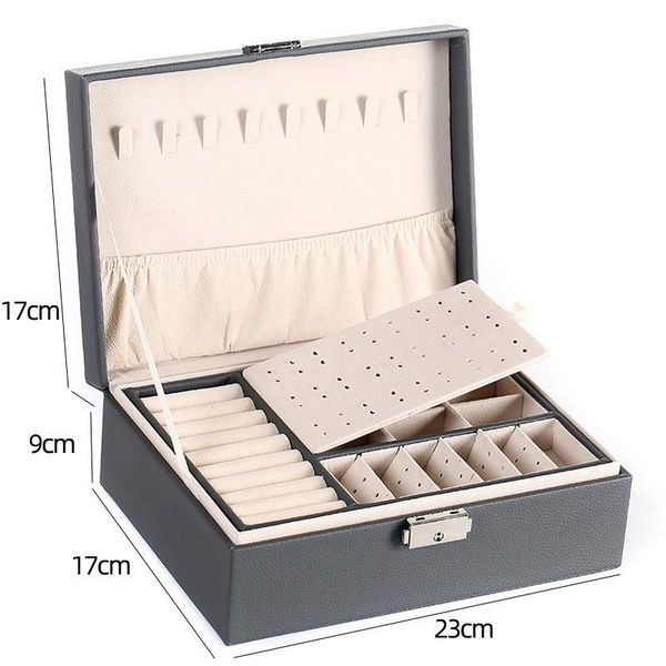 double-layer leather jewelry box earrings storage multifunctional large boxes & bins
double-layer leather jewelry box earrings storage multifunctional large boxes & bins
