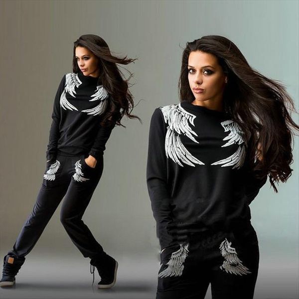 autumn winter tracksuit 2 piece womenpant set printed wings pattern pullover long pants sports suit female sweatshirt sportswear, White
autumn winter tracksuit 2 piece womenpant set printed wings pattern pullover long pants sports suit female sweatshirt sportswear, White